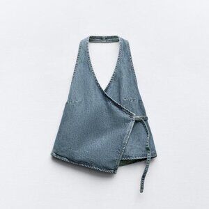 NWT! Zara Denim Halter Top